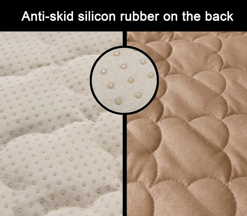 CHHKON Waterproof Nonslip Recliner Cover Stay in Place, Dog Couch Chair Cover Furniture Protector, Ideal Loveseat Slipcovers for Pets and Kids (Sand, 30'') - Image 3